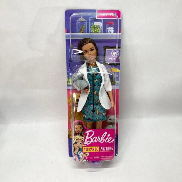 Barbie You Can Be Anything Play Set Pet Vet Doll and Gray Kitty GJL63 Mattel NIP - Picture 2 of 12